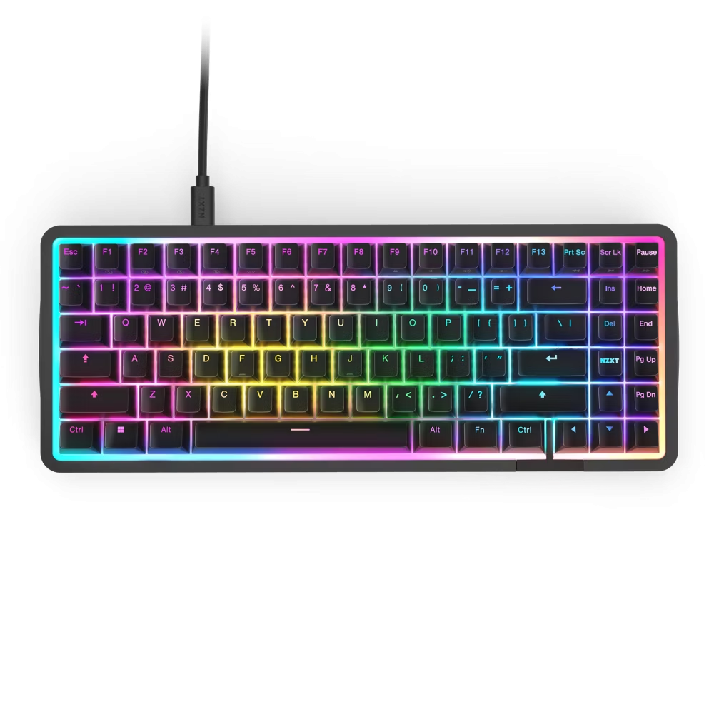 NZXT Function Elite Vezetékes Mechanikus Gaming Billentyűzet Német - Fekete (KB-101NB-DE)