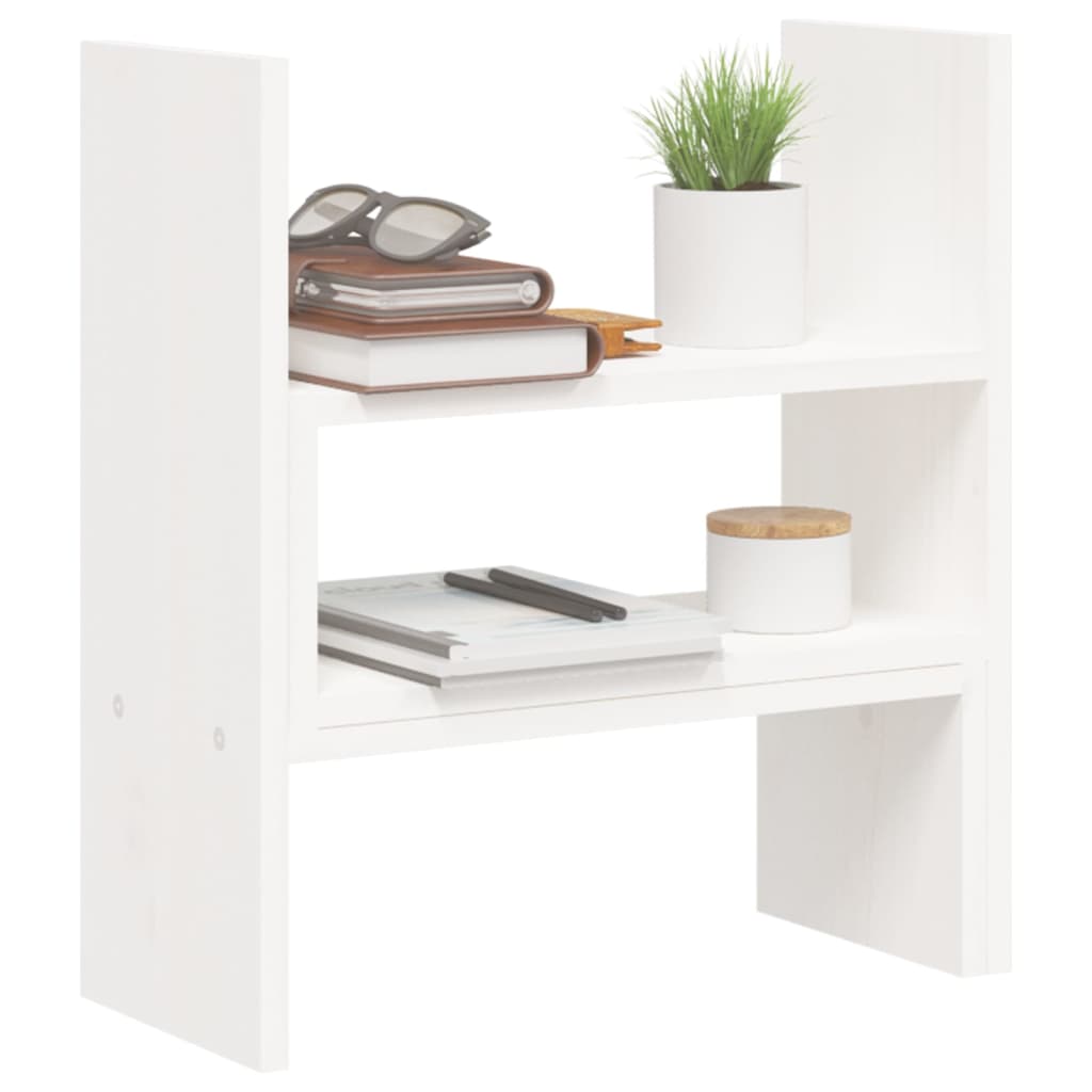 NNEVL Monitor Stand White (39-72)x17x43 cm Solid Wood Pine - Image 5