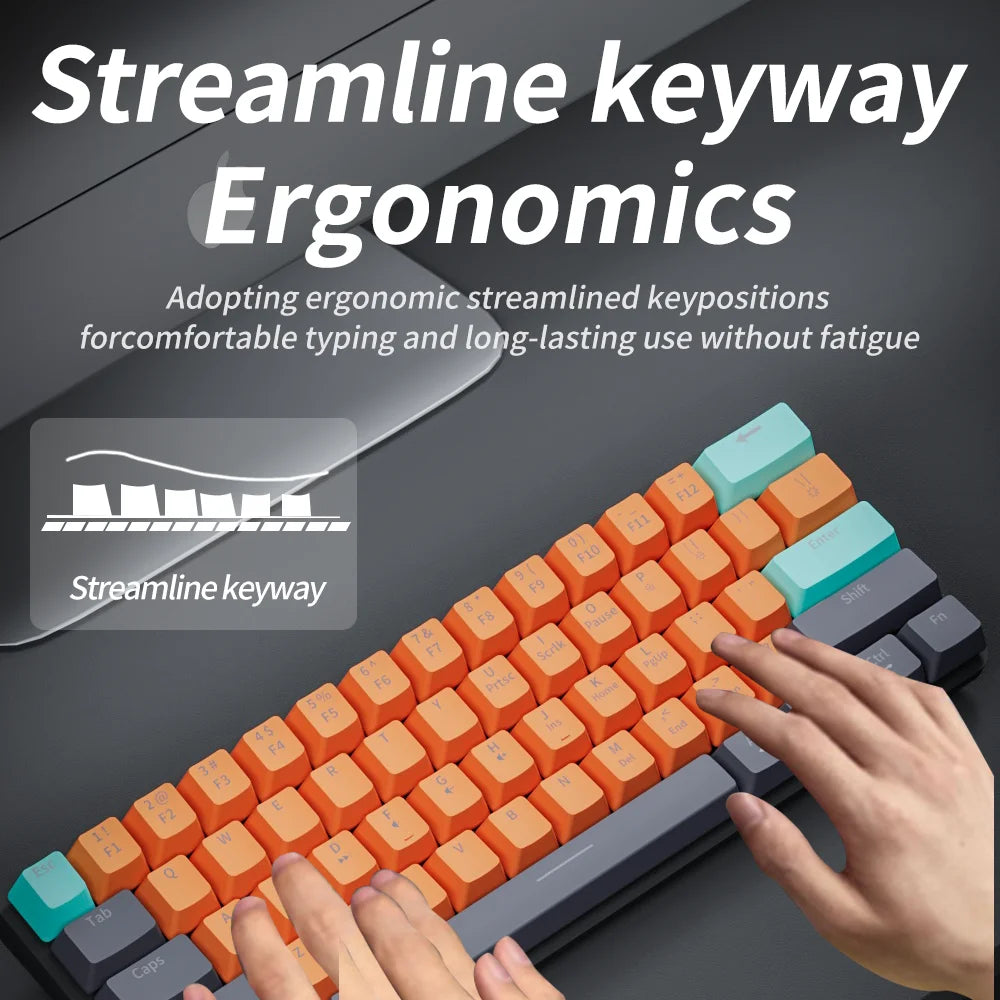 NNEOBA USB Mini Mechanical Gaming Keyboard 61 Key Red Switch - Image 4