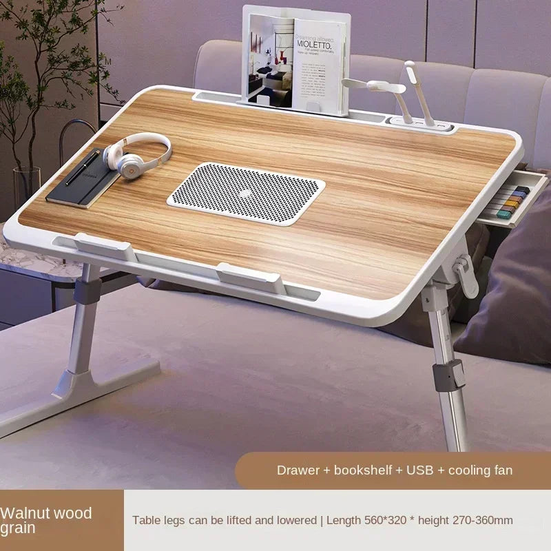 NNEOBA Foldable Radiator-Adjustable Laptop Desk with Drawer - Image 2